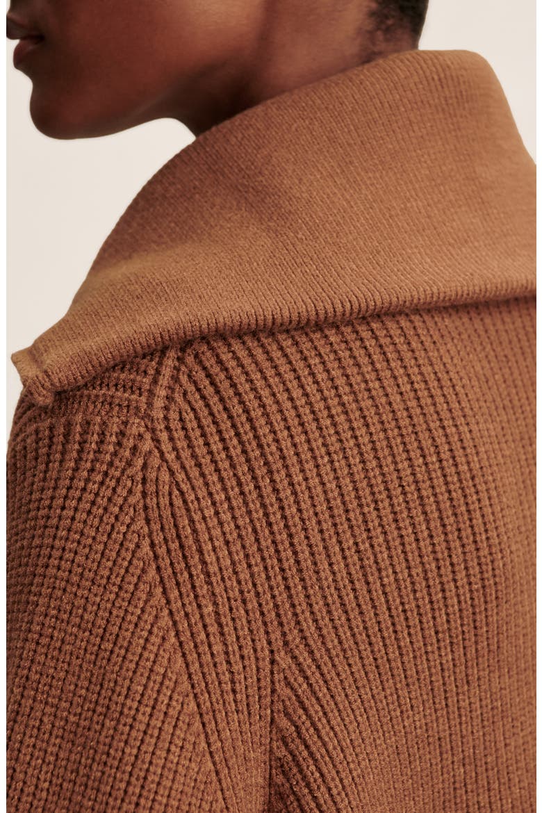 Maura Rib Half Zip Sweater, Alternate, color, CARAMEL PECAN