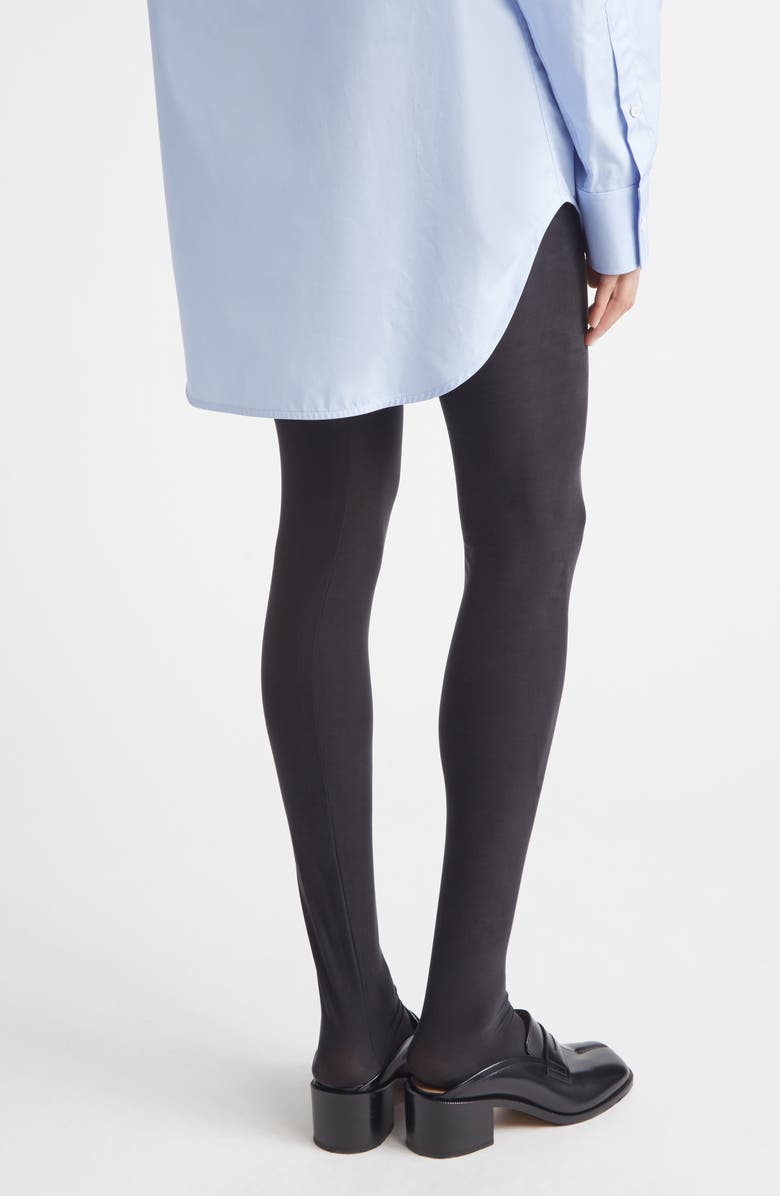 Maison Margiela Stretch Cupro Leggings, Alternate, color, Black