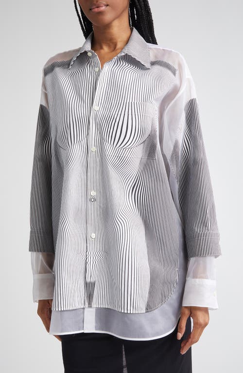 Jean Paul Gaultier The Petit Grand Pinstripe Body Morphing Button-up Shirt