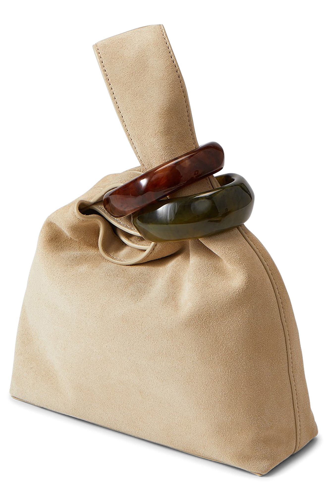 Veronica Beard Suede Swing Top Handle Bag, Alternate, color, Stone Khaki