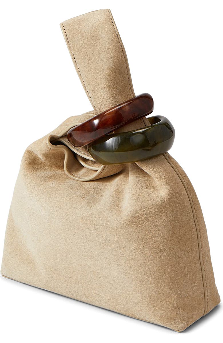 Veronica Beard Suede Swing Top Handle Bag, Alternate, color, Stone Khaki