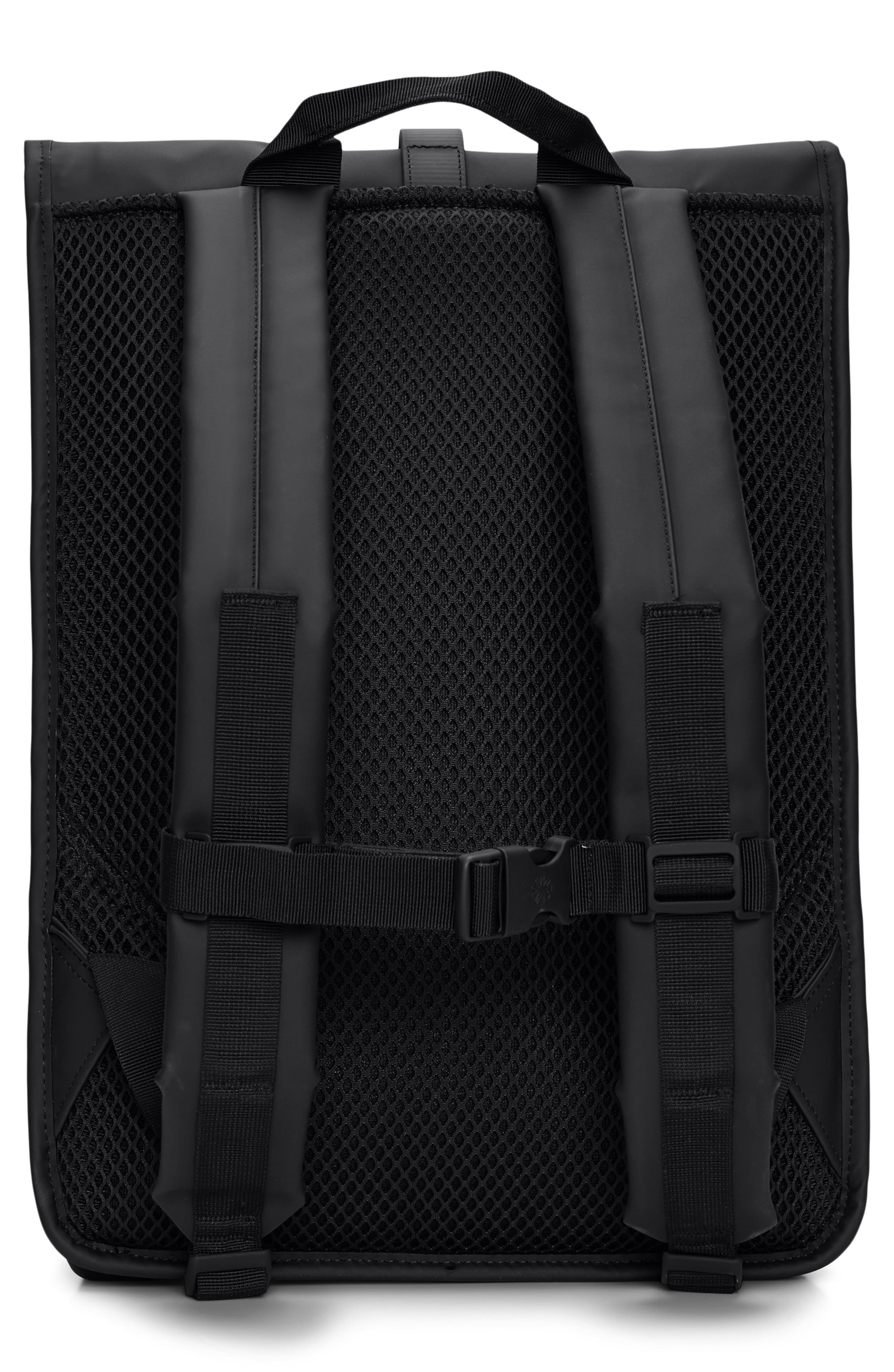 Rains Rolltop Waterproof Rucksack, Alternate, color, Black