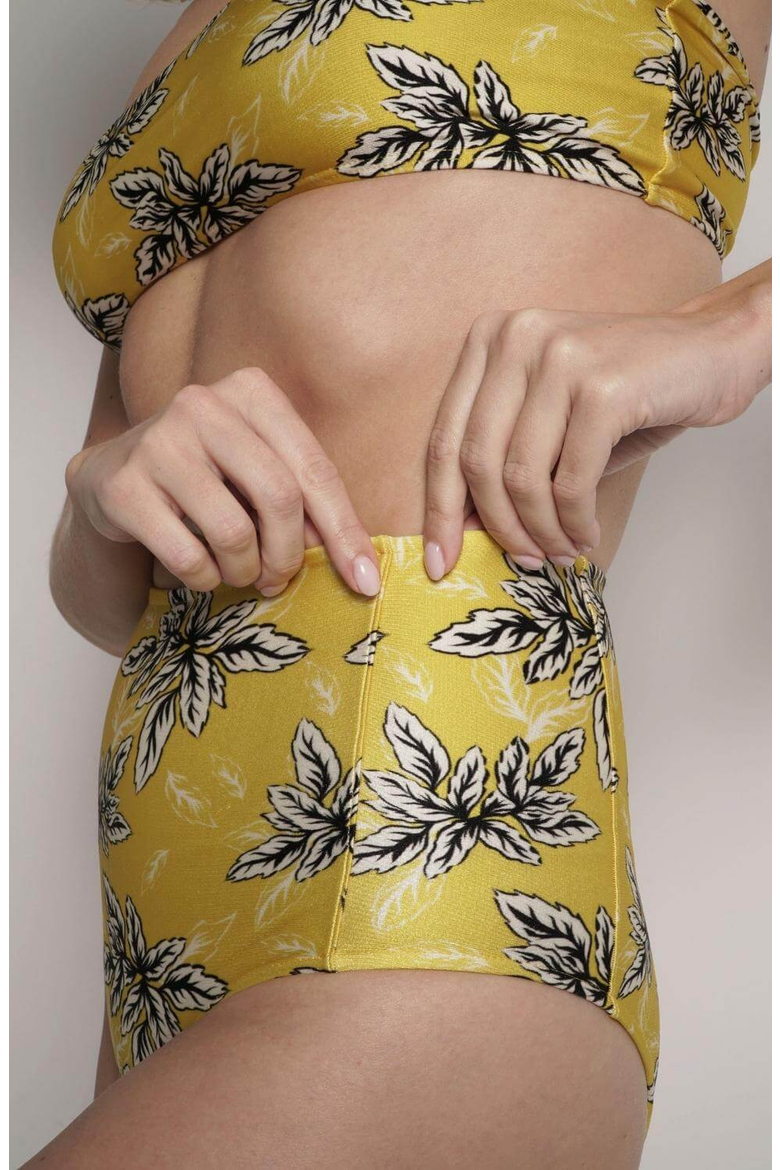 Bianca High Waisted Bikini Bottom, Alternate, color, Yellow