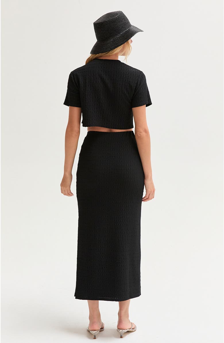 CRESCENT Textured Knit Two Piece Skirt Set, Alternate, color, Black