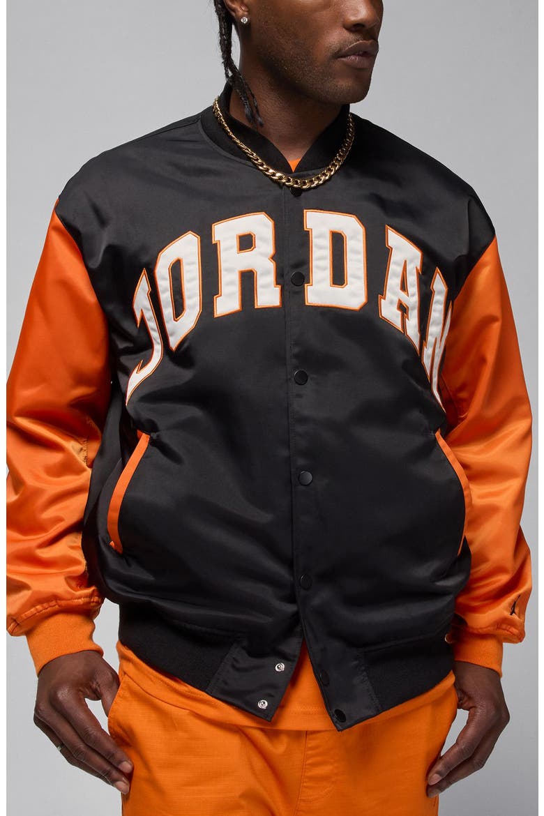 Brooklyn Collegiate Varsity Jacket, Main, color, 011 BLACK/BLACK