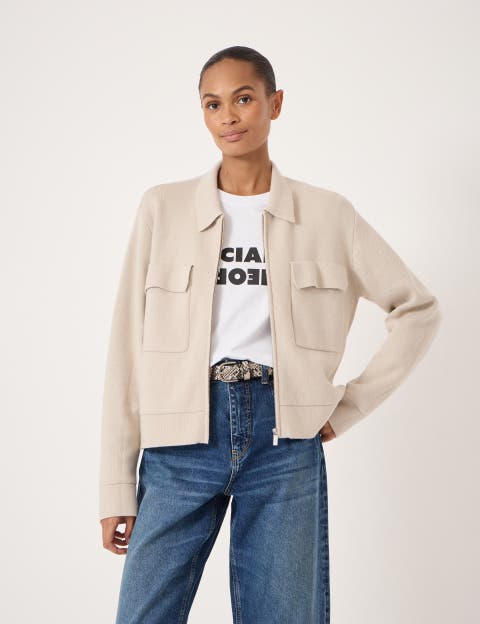 Knitted Zip Front Jacket