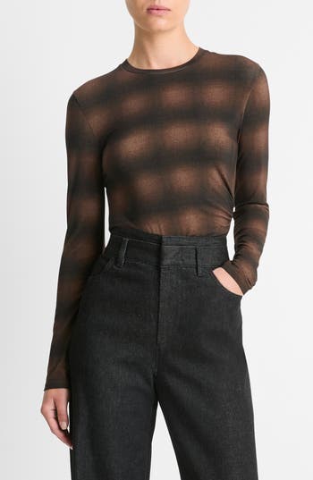 VINCE VINCE SIDE DRAPE CREWNECK TOP