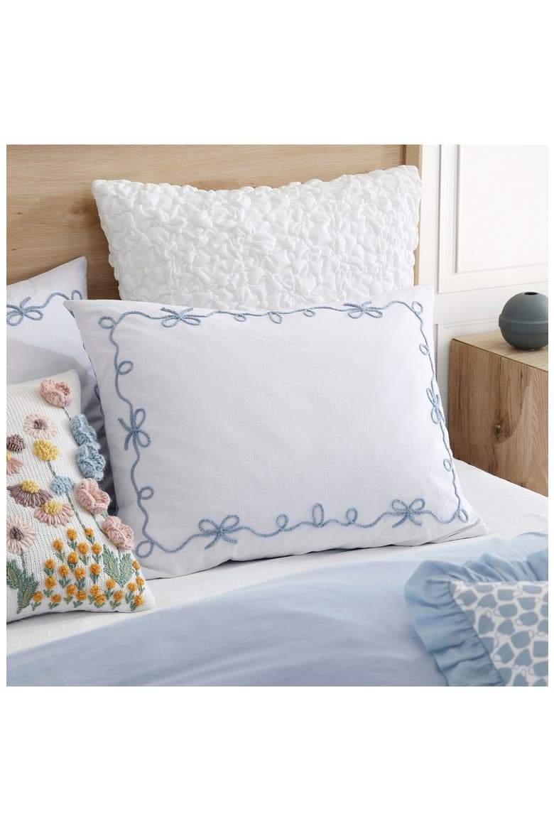 Sasha Bows Duvet Cover & Sham Set, Alternate, color, BLUE