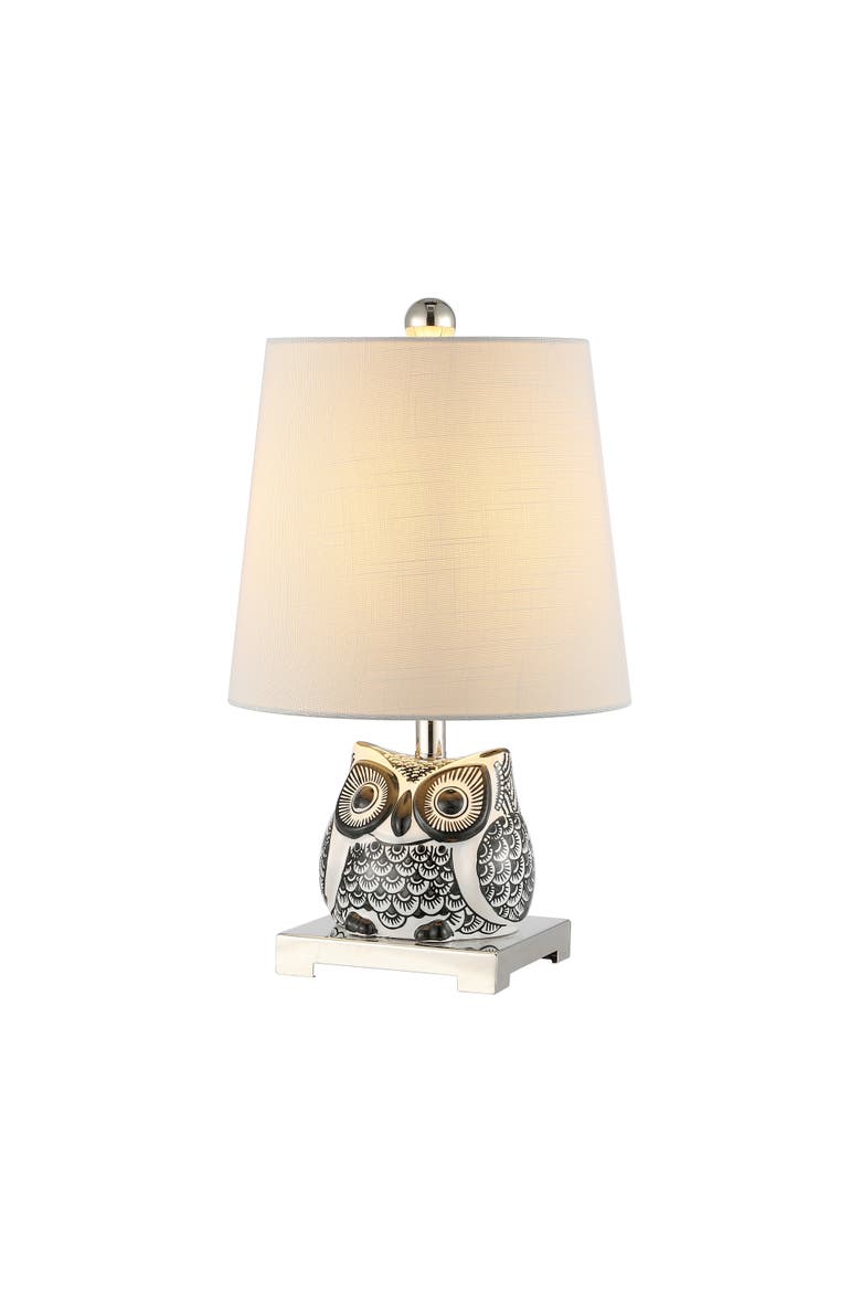 Justina Ceramic Mini LED Table Lamp, Main, color, Black/White