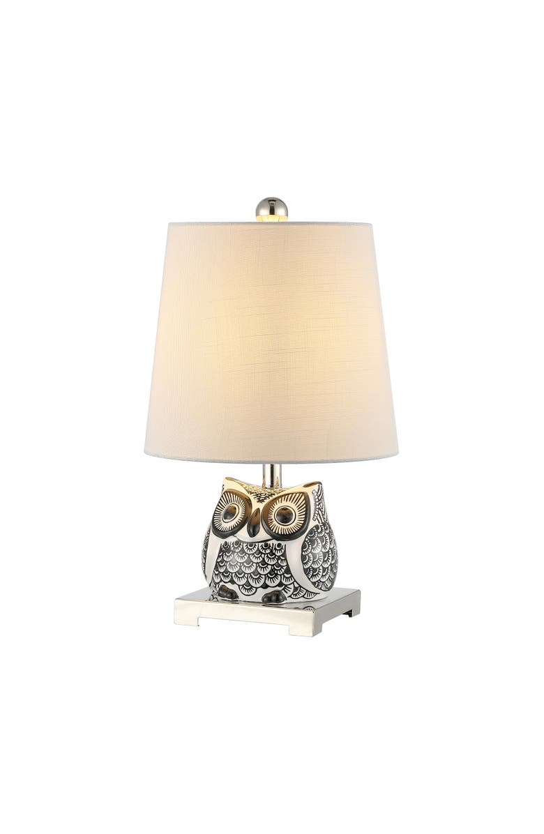 JONATHAN Y Justina Ceramic Mini LED Table Lamp, Main, color, Black/White