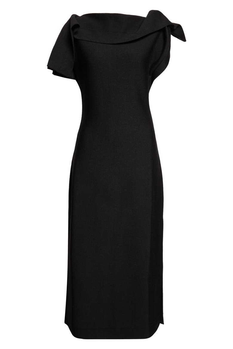 Drape Neck Sweater Dress, Main, color, BLACK