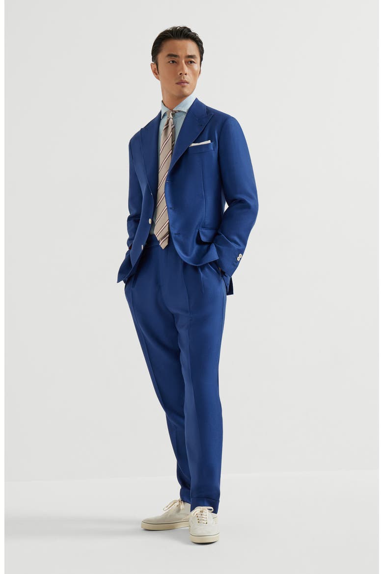 Cashmere and silk trousers, Alternate, color, Avio Blue