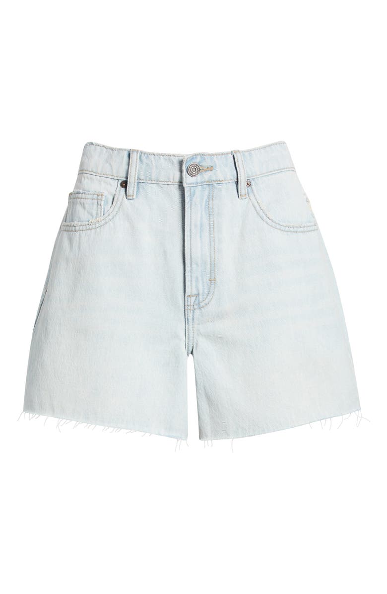 HIDDEN JEANS Relaxed High Waist Cutoff Denim Shorts, Alternate, color, Light Wash