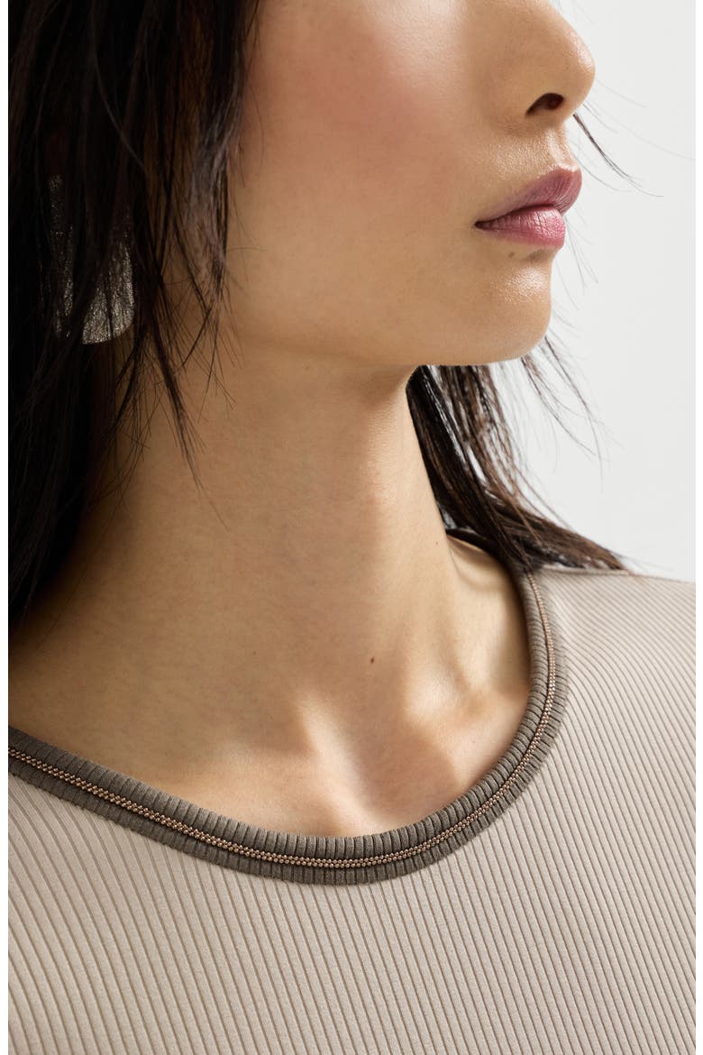 Ribbed jersey top, Alternate, color, Beige
