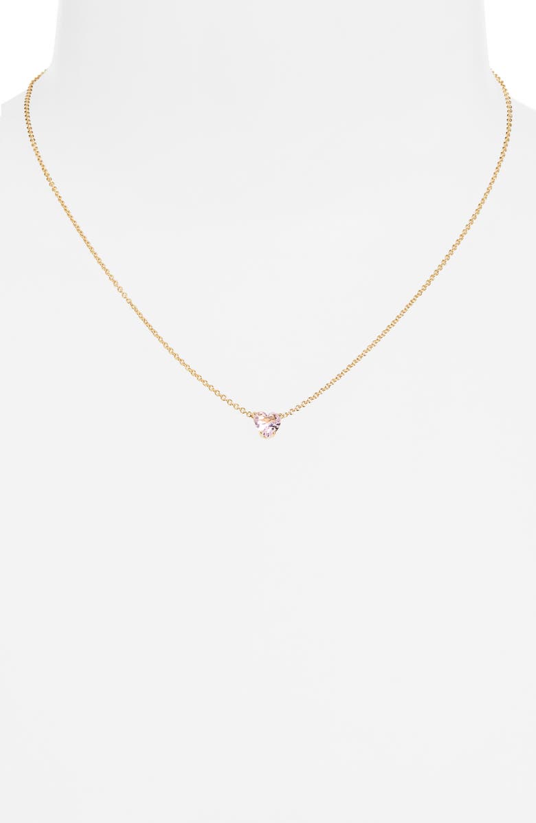Nadri Heart Pendant Necklace, Alternate, color, Gold/Light Pink