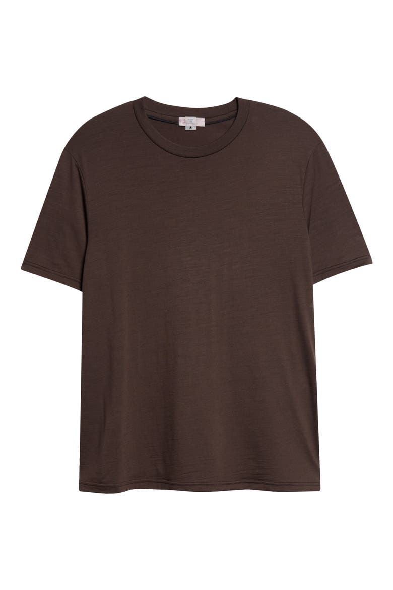 Solid Wool Jersey Crewneck T-Shirt, Alternate, color, 8800 CHOCOLATE BROWN