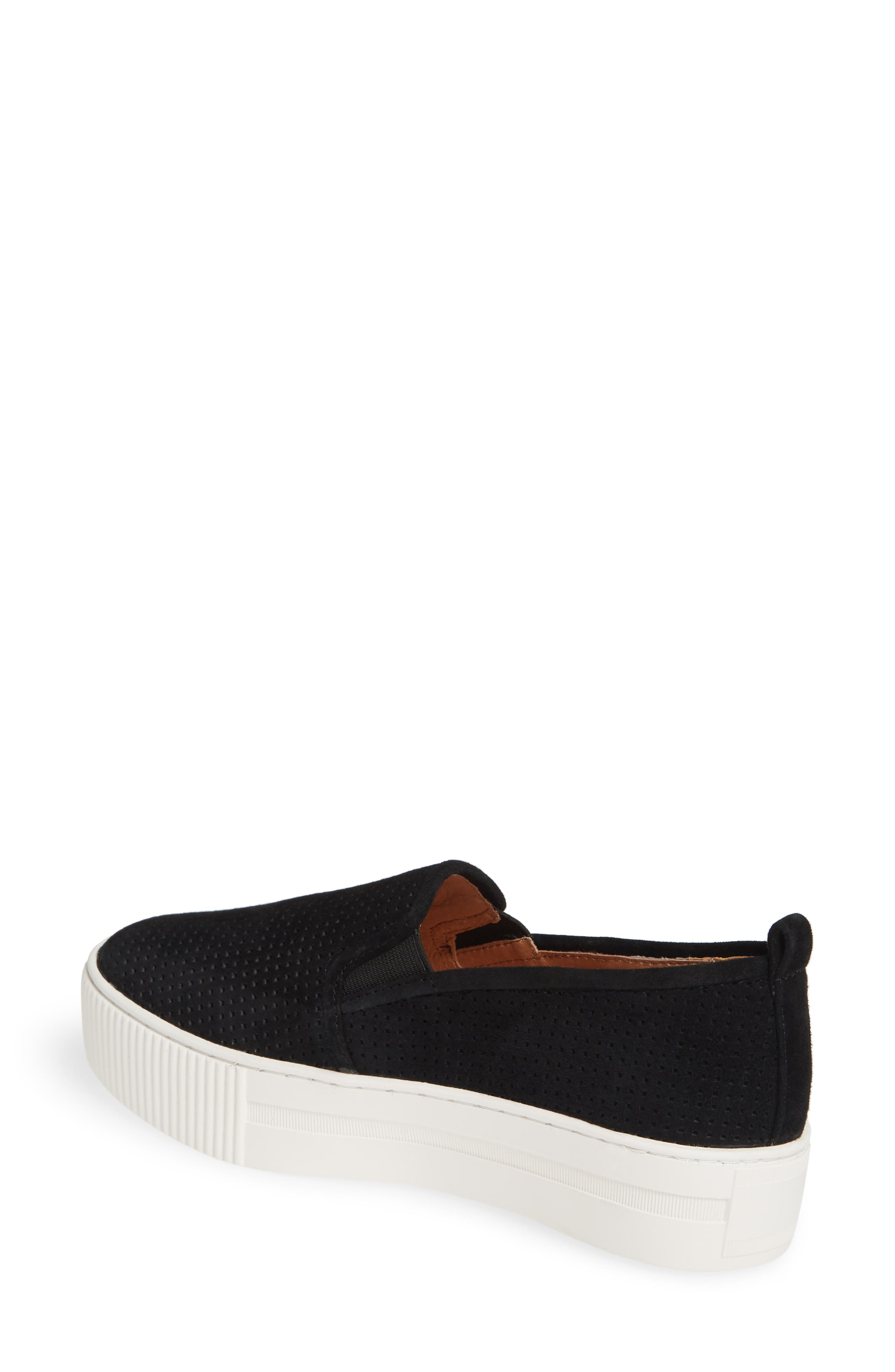 Baylee Platform Slip-On Sneaker, Alternate, color, BLACK PERF SUEDE
