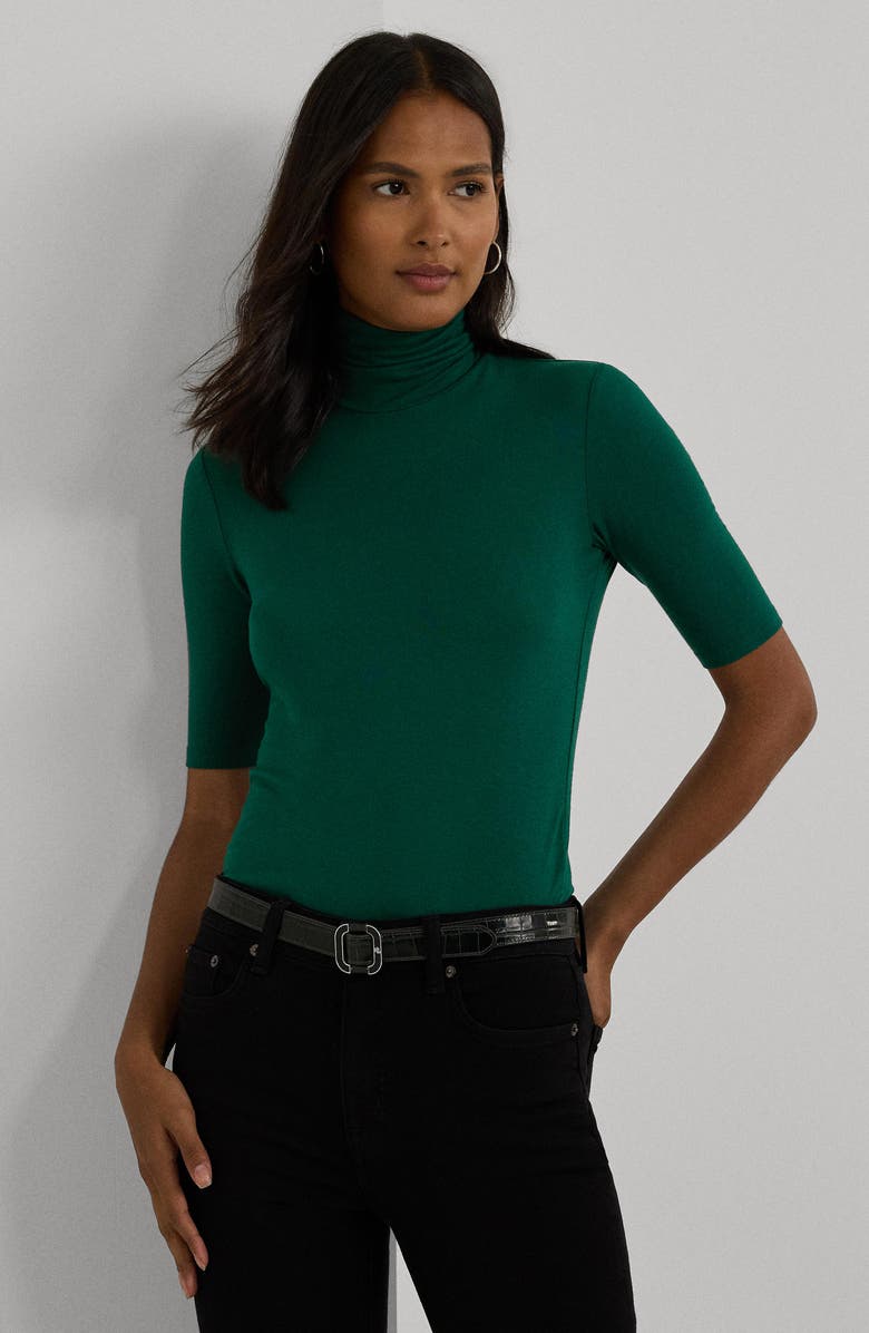 Lauren Ralph Lauren Jersey Turtleneck Top, Alternate, color, 