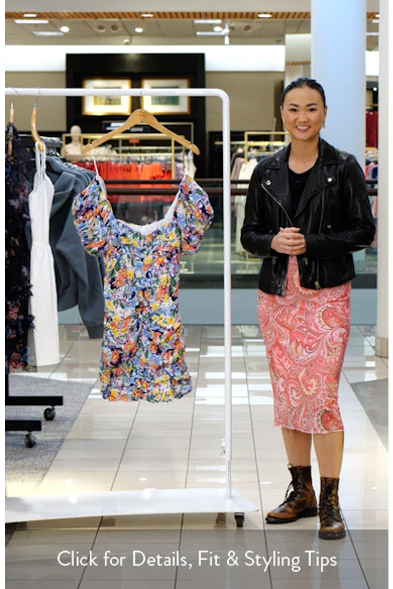 Off the Shoulder Floral Puff Sleeve Minidress video