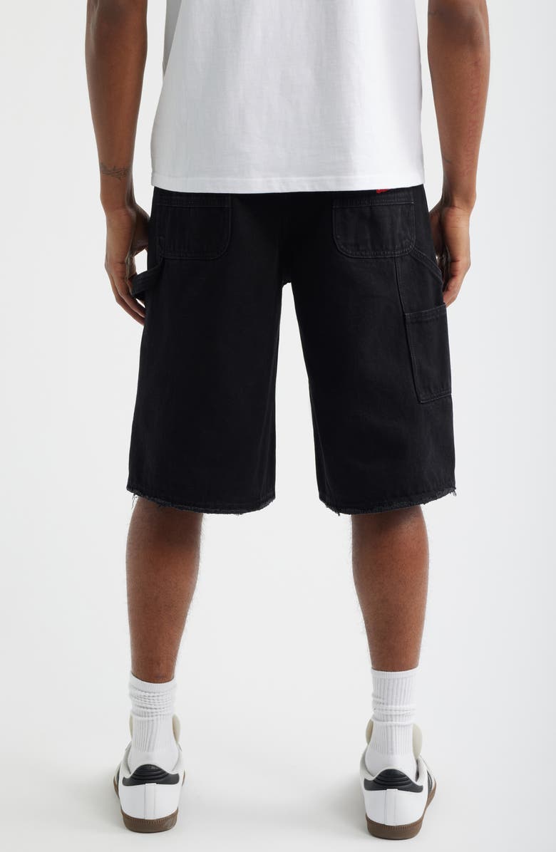 ICECREAM Angelo Logo Detail Denim Utility Shorts, Alternate, color, Black Caramel