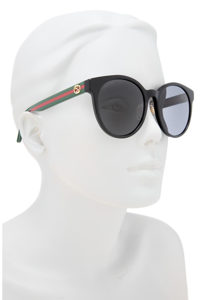 55mm Round Sunglasses, Alternate, color, BLACK MULTICOLOR GREY