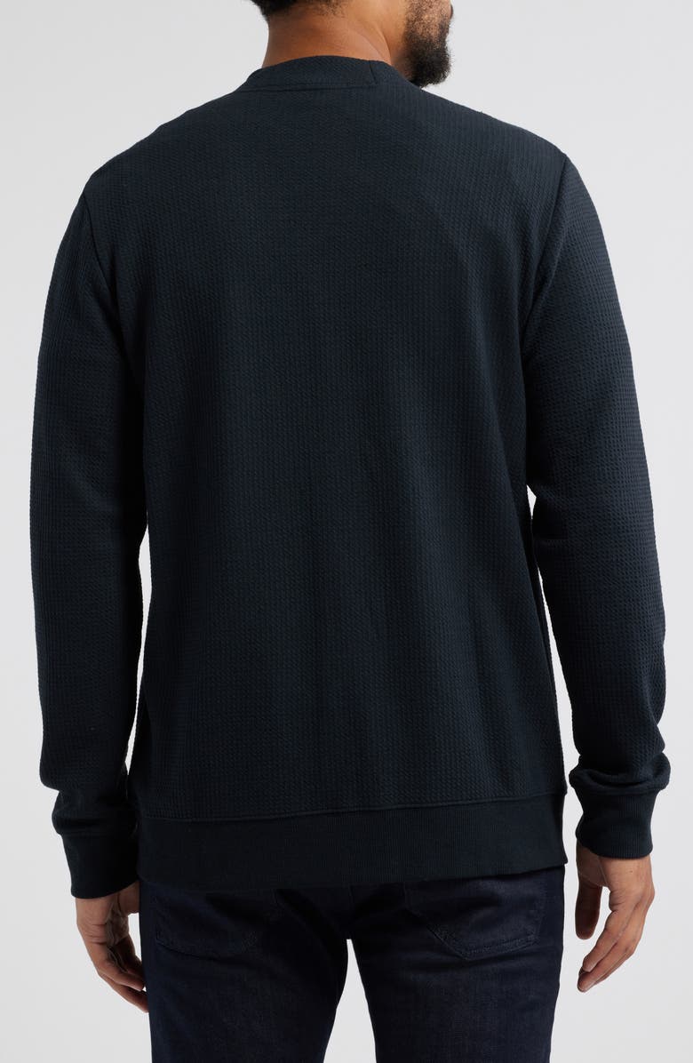 TravisMathew Pristine Shore Waffle Cardigan, Alternate, color, Black