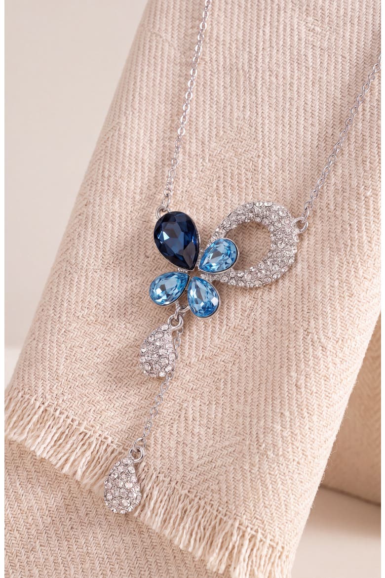 Teardrop Crystal Pendant Necklace, Alternate, color, Blue