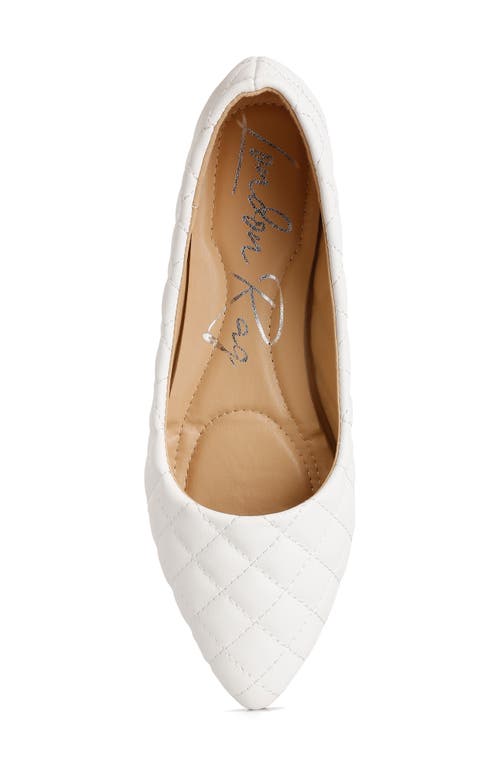 Shop London Rag Rikhani Quilted Pointed Toe Ballet Flat In White