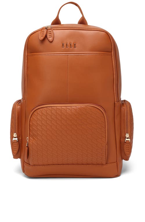 Elle Leisure Luxe 27l Vegan Leather Backpack In Brown
