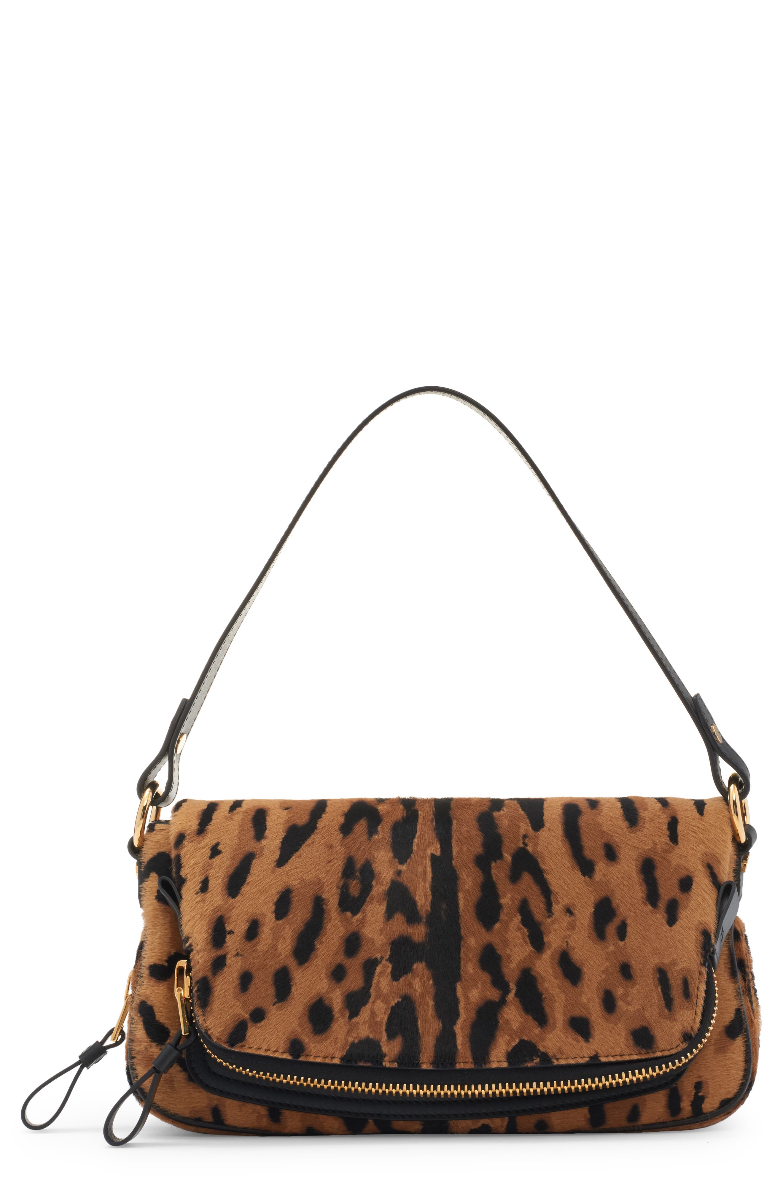 TOM FORD Jennifer Animal Spot Genuine Calf Hair East/West Crossbody Bag, Main, color, 
