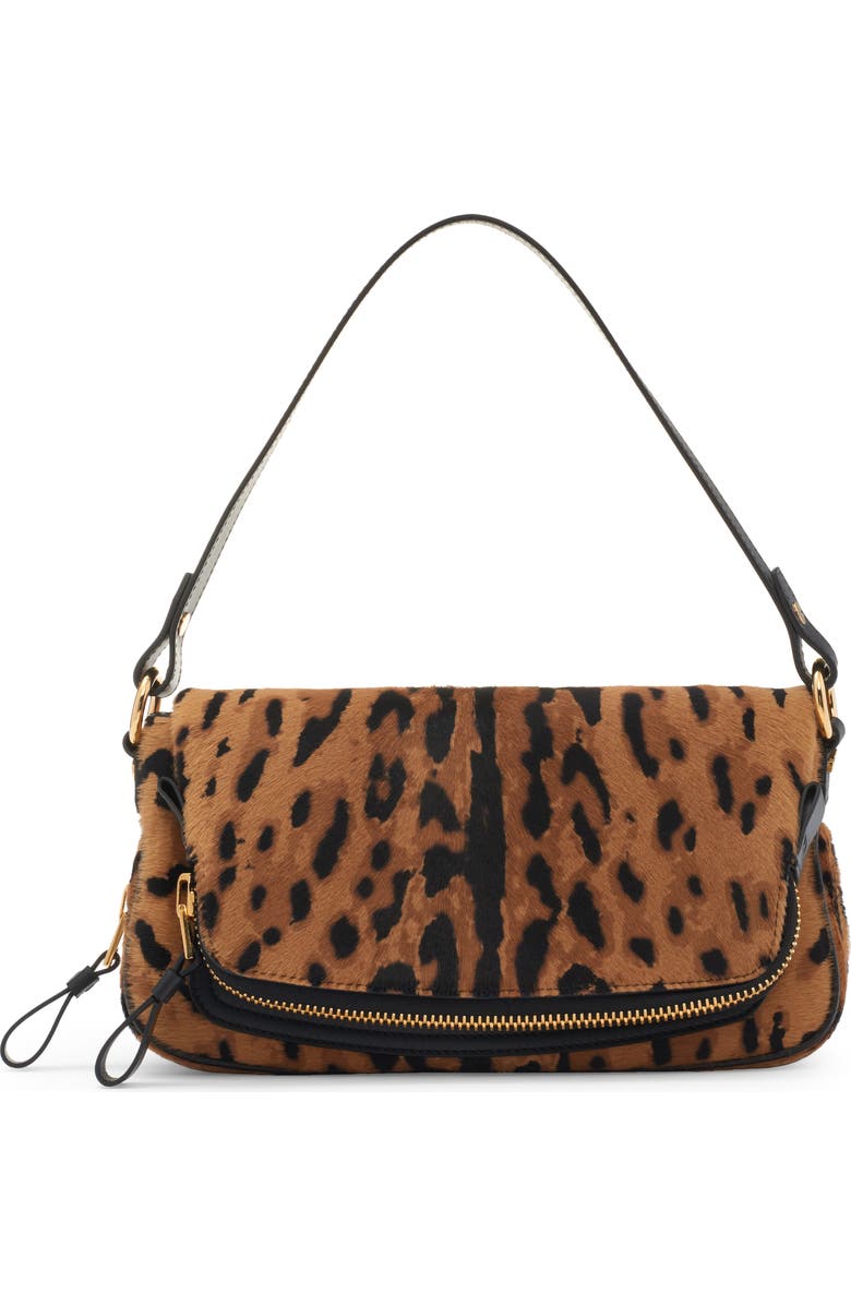 TOM FORD Jennifer Animal Spot Genuine Calf Hair East/West Crossbody Bag, Main, color,