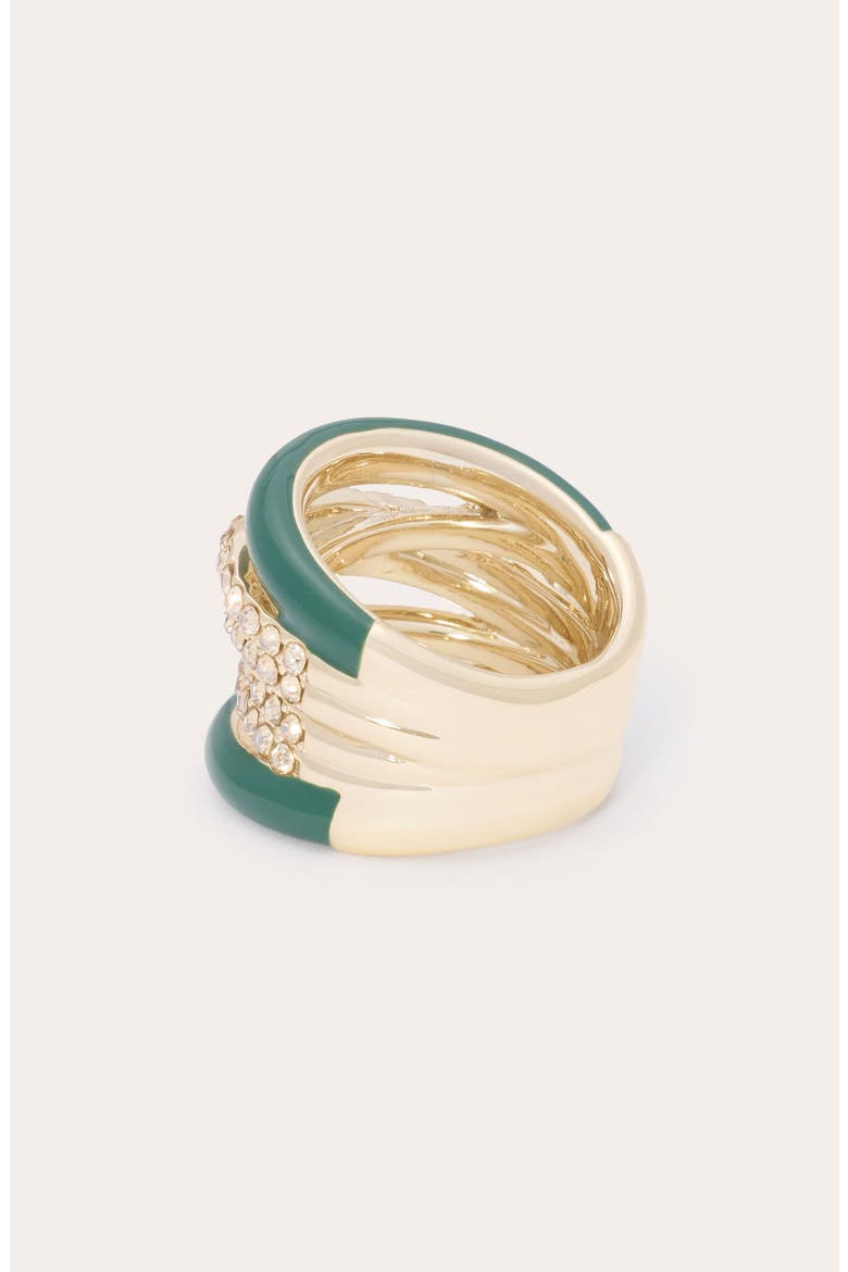 Mila Enamel & Crystal Ring, Alternate, color, MALACHITE