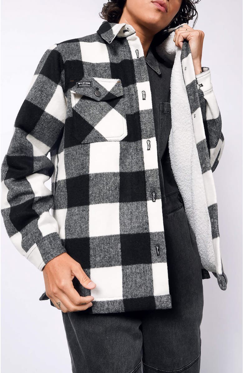 WILDFANG The Essential Flannel Fleece Lined Shacket, Main, color, 