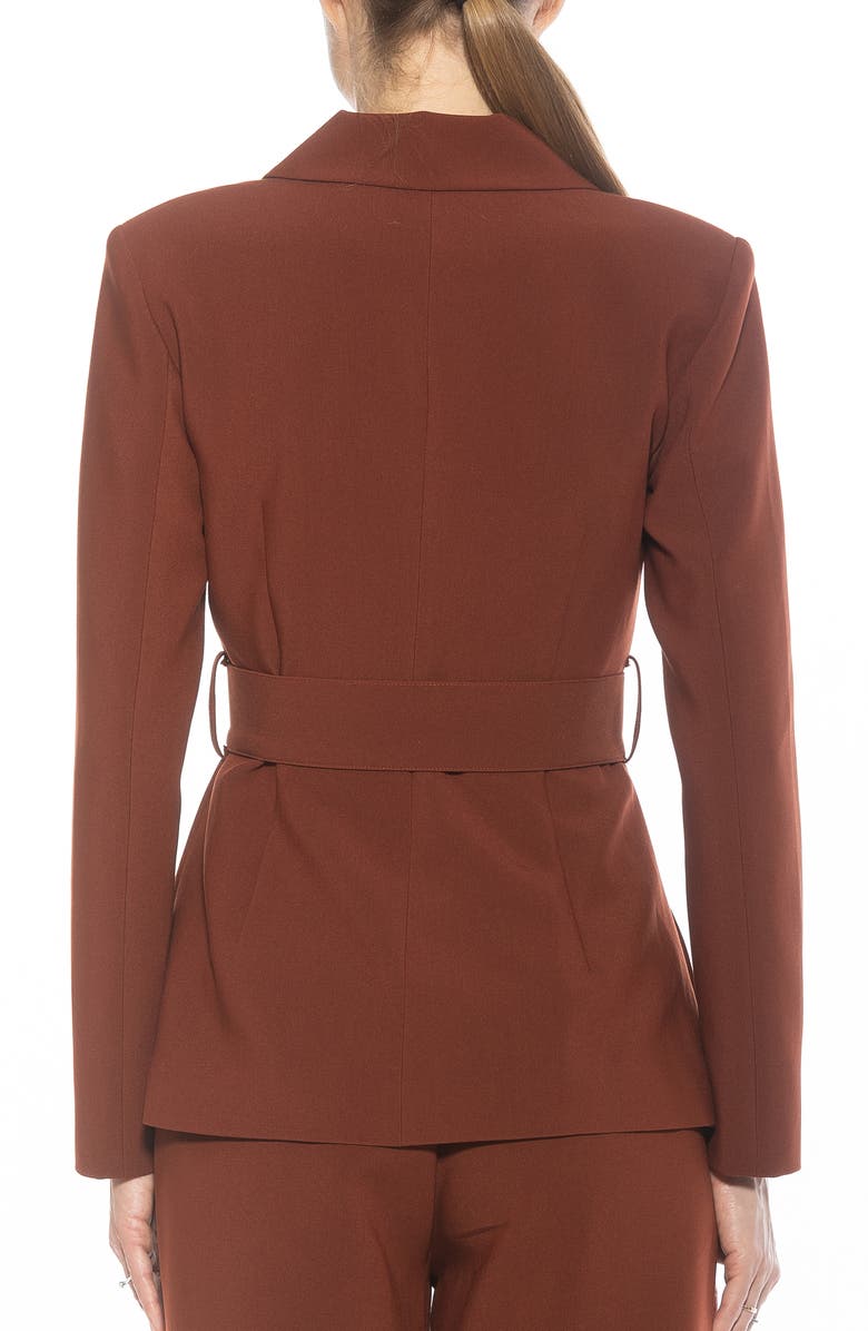 Alexia Admor Janna Longline Blazer, Alternate, color, Brown