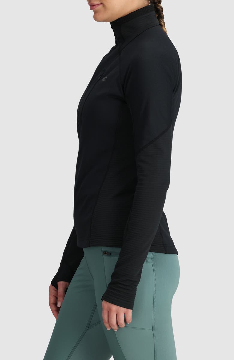 Outdoor Research Deviator Fleece Half Zip Pullover, Alternate, color, Black