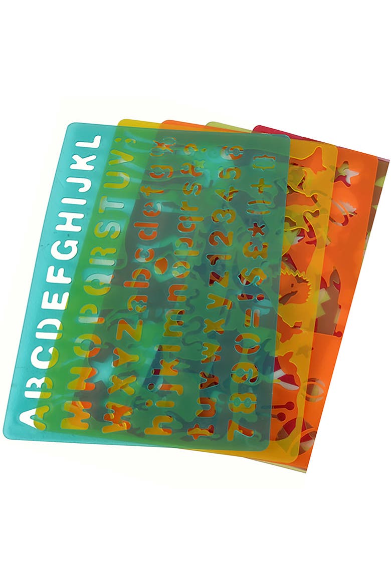 Big Box Of Stencils, 31 Piece Coloring Art & Craft Kit, Kids 3+, Alternate, color, Multicolored