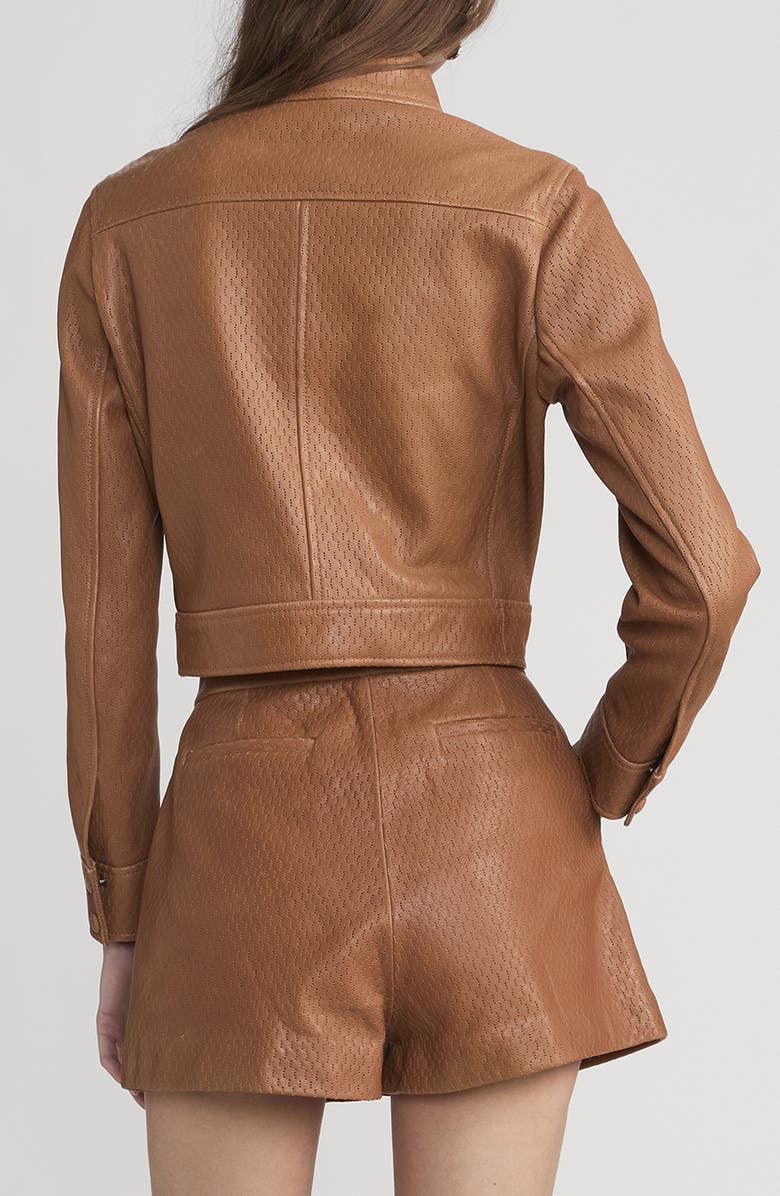 FRAME The Leather Trucker Jacket, Alternate, color, Ochre