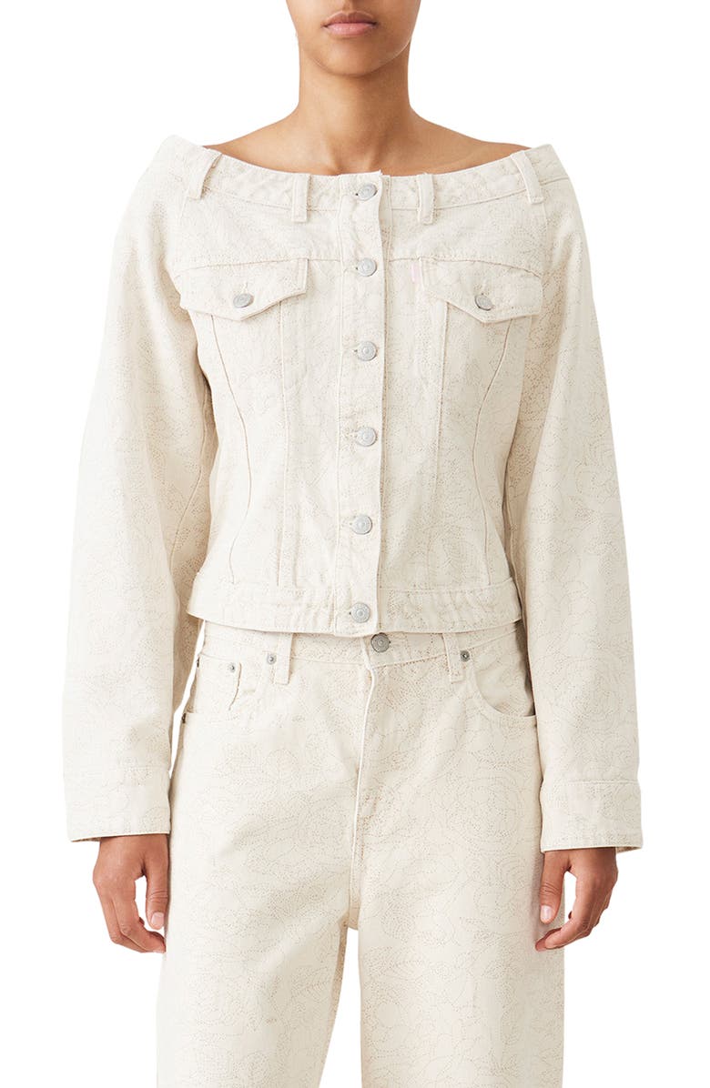 Ganni x Levi's<sup>®</sup> Boat Neck Denim Jacket, Main, color,