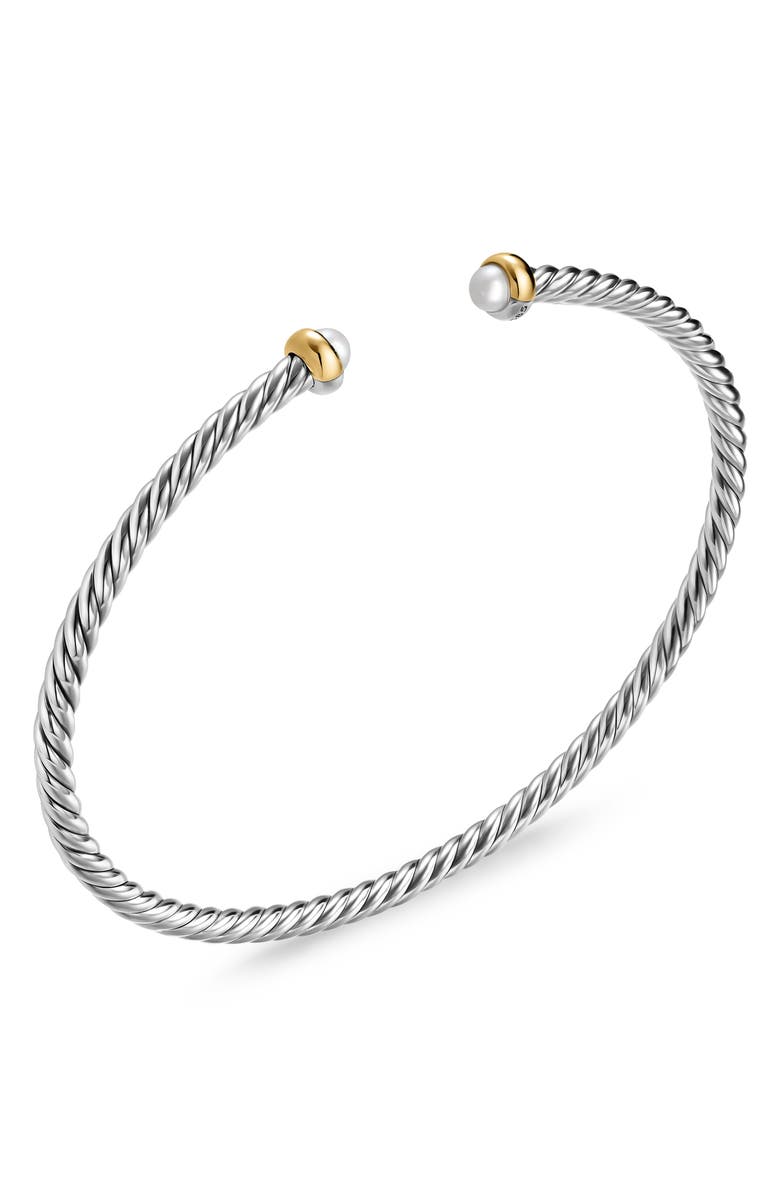 David Yurman Micro Cable Flex Bracelet, Alternate, color, Pearl