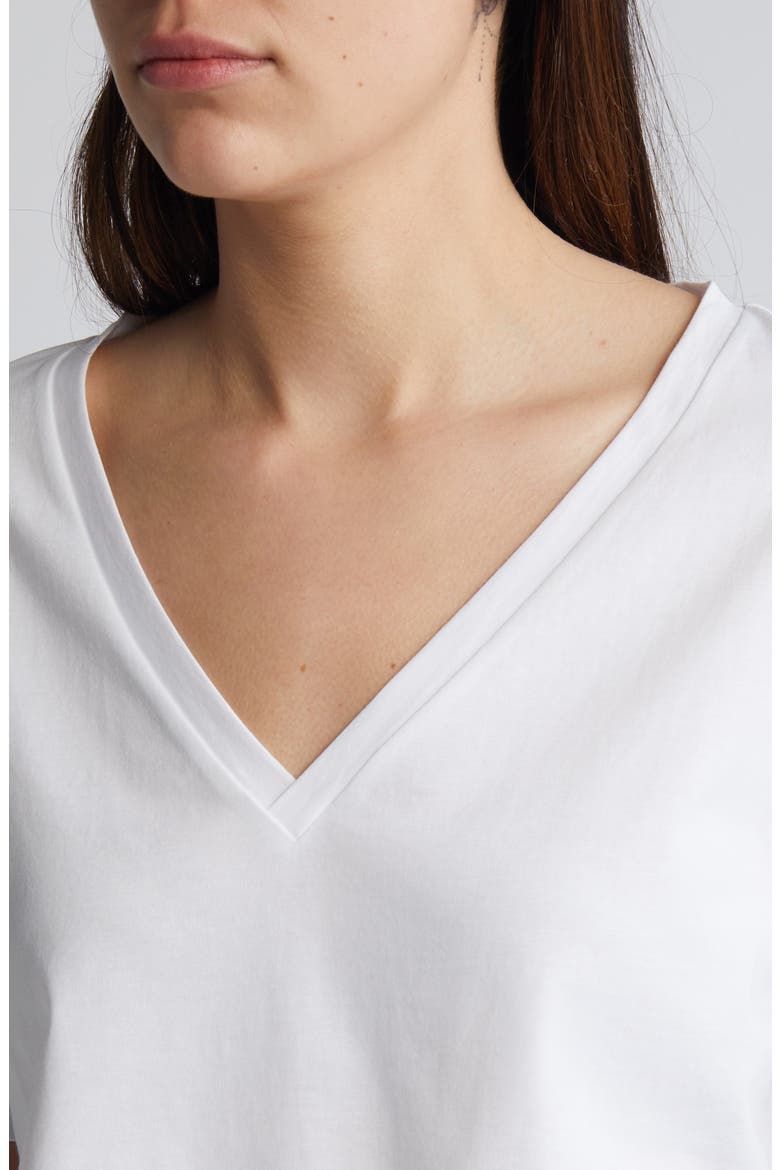 The V-Neck Organic Cotton T-Shirt, Alternate, color, WHITE LIGHT NOOS