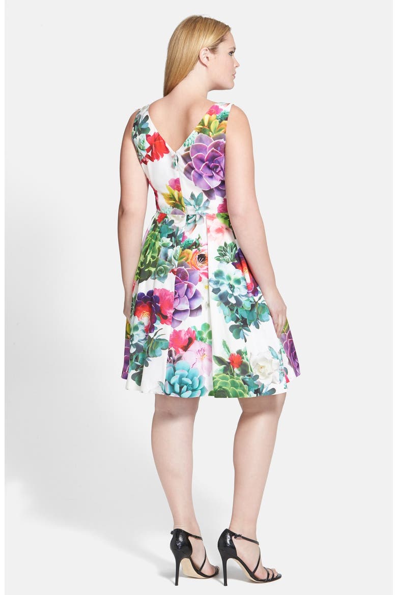'Succulent Sweetie' Fit & Flare Dress, Alternate, color, IVORY