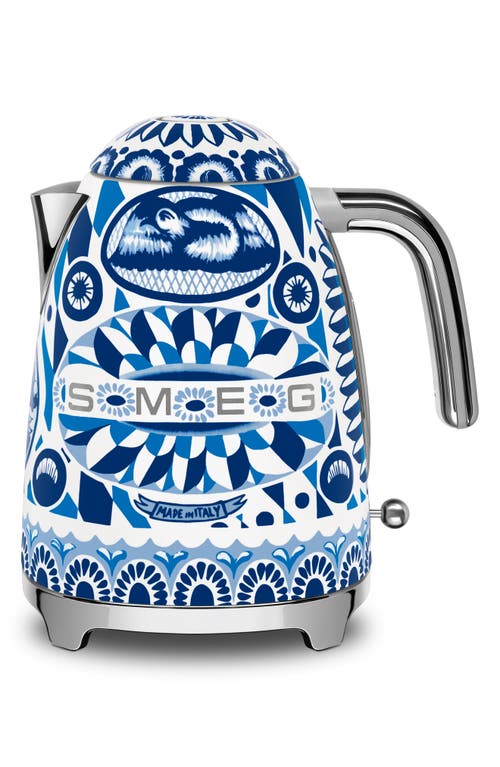 Smeg X Dolce & Gabbana Blu Mediterraneo '50s Style 7-cup Electric Kettle In Blu Mediterraneo