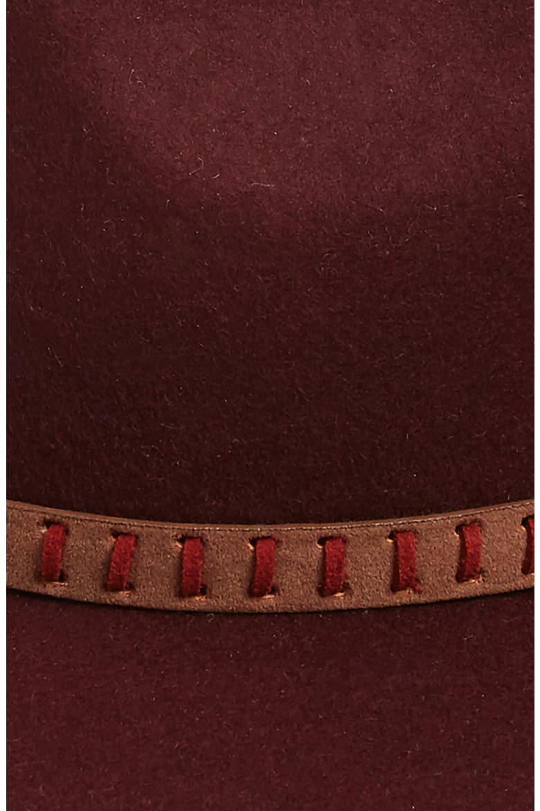 Wool Felt Panama Hat, Alternate, color, BURGUNDY