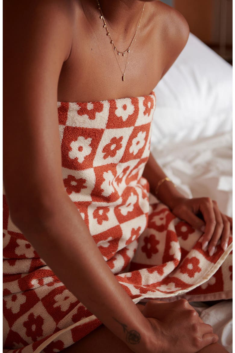 Gigi Floral Cotton Bath Towel, Alternate, color, RUST