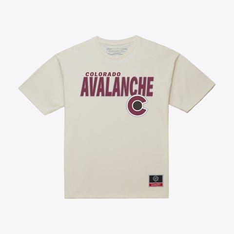 Men's Mitchell & Ness Cream Colorado Avalanche Core Plus T-Shirt