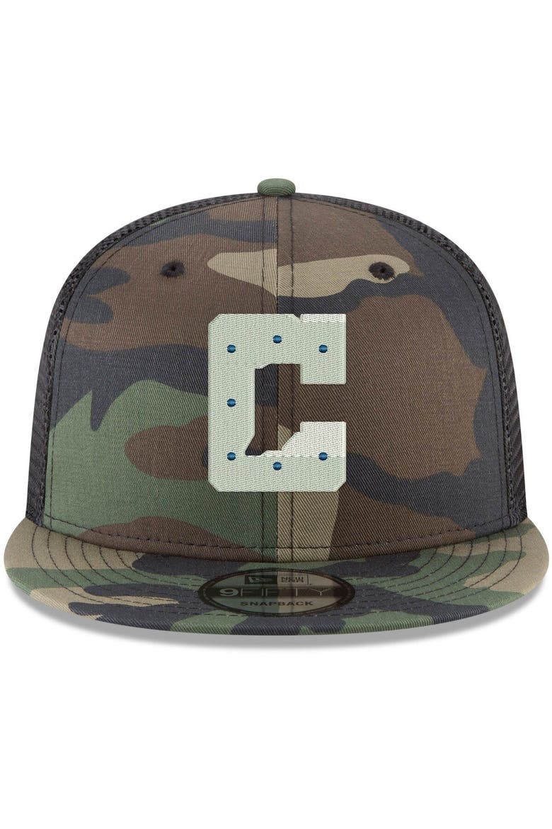 Men's New Era Indianapolis Colts NFL Woodland Camo 9FIFTY Snapback Adjustable Trucker Hat, Alternate, color, Camo