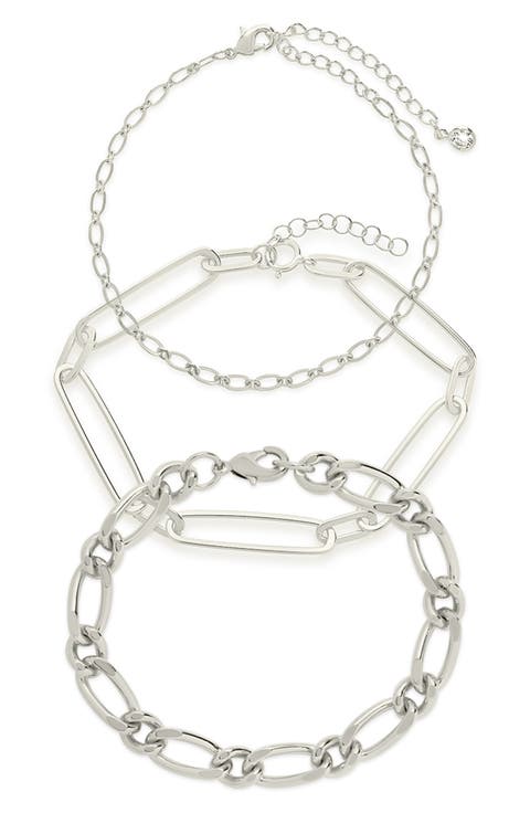 Set of 3 Chain Bracelets