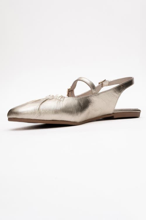 Forever & Always Shoes Britney Leather Closed-toe Sandal In Gold