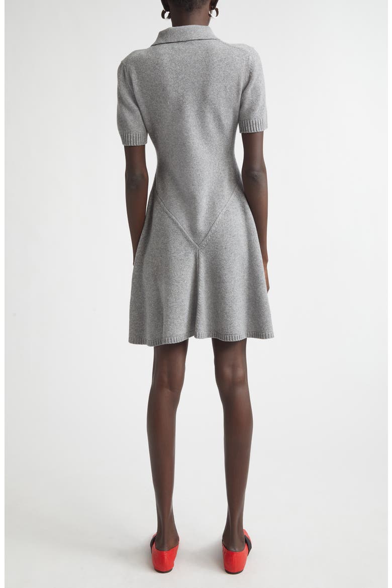 Wool & Cashmere Polo Minidress, Alternate, color, LIGHT GREY