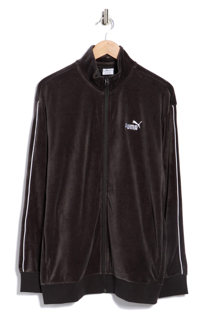 PUMA Essentials Elevated Velour Track Jacket, Alternate, color, Puma Black